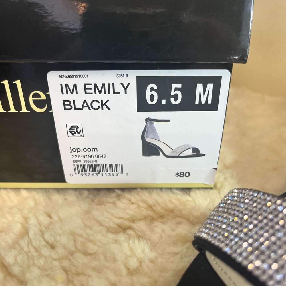 I Miller Black Open Toe Block Heel Pumps Sz Im Emily Size 6.5M - Picture 7 of 7